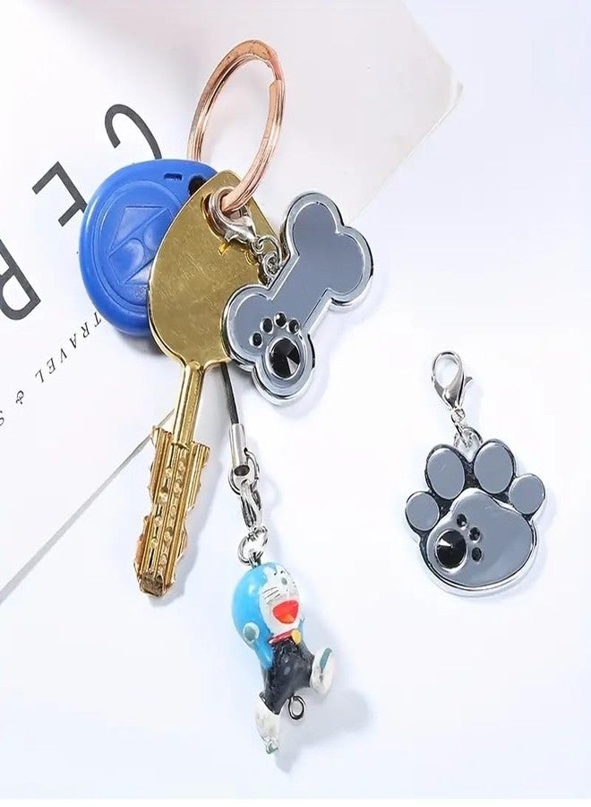 KsPups New Pet Jewelry Pendant Cartoon Faux Diamond Paw Print Color Glaze Bone Collar Name Tag Identity Plate I Pack of-2 Multicolor - Image 4